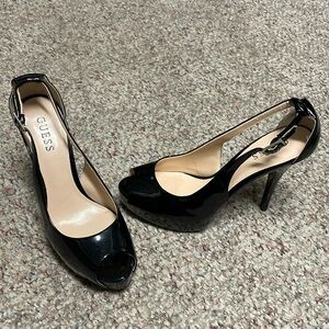 New guess platform peeptoes